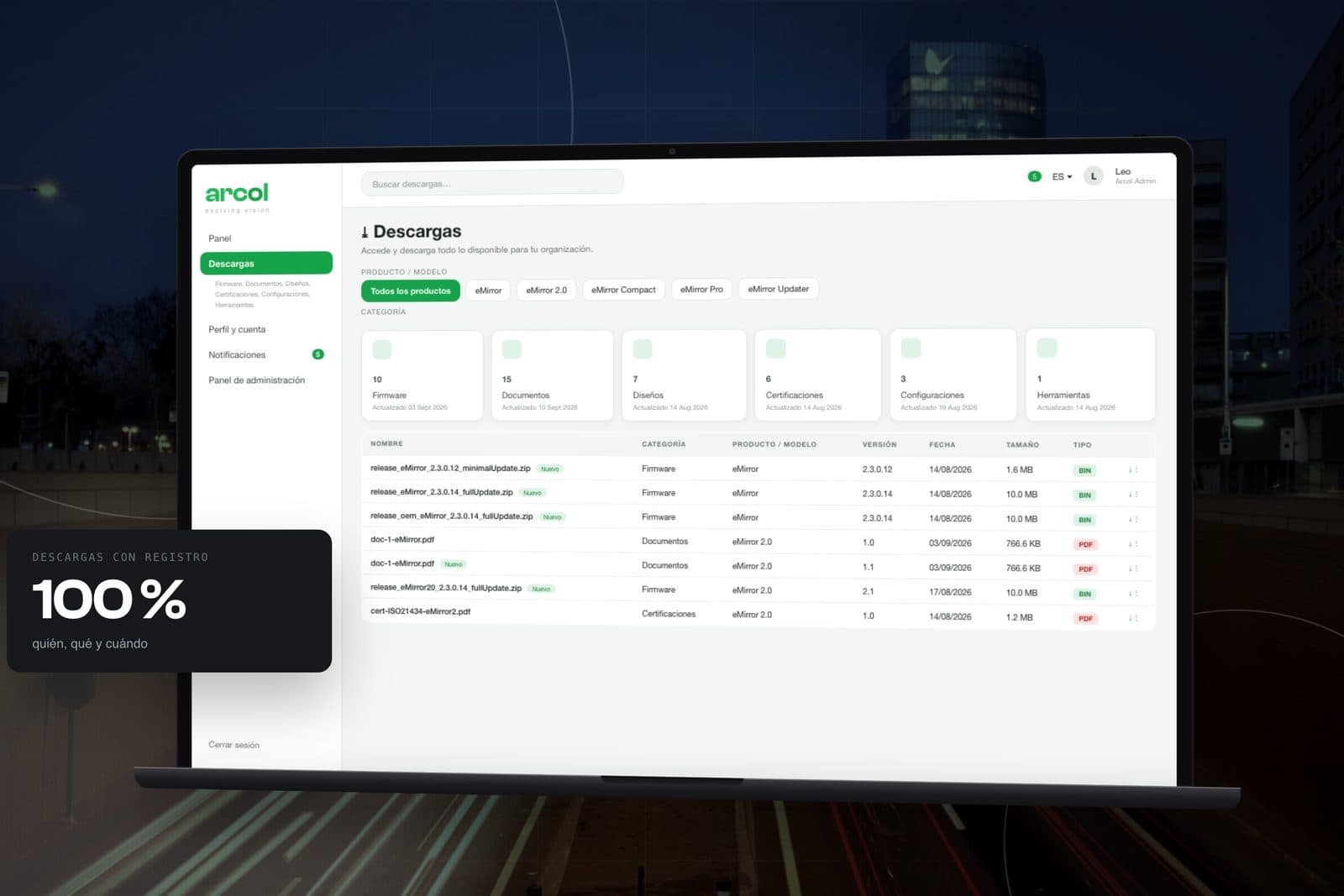 Arcol: Un portal de clients securitzat per distribuir firmware, documentació i certificacions amb traçabilitat completa.